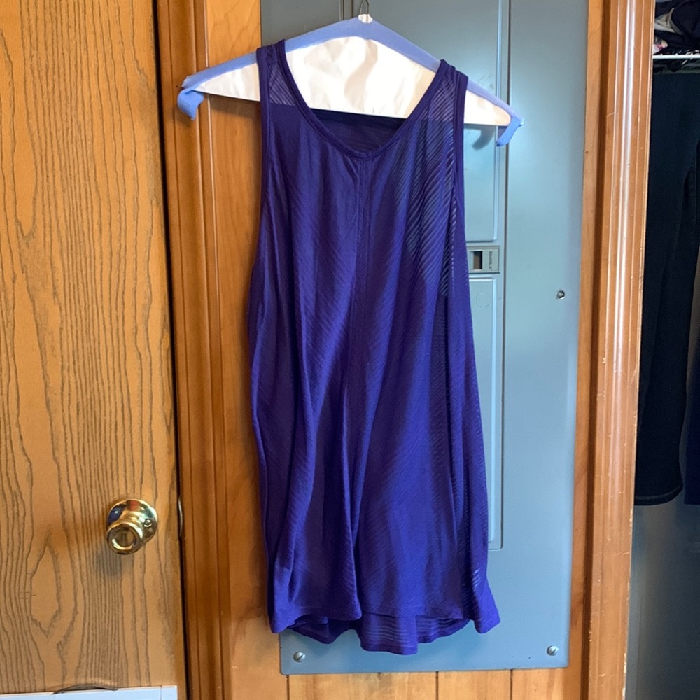 Athleta womens ribbed semi sheer tank top